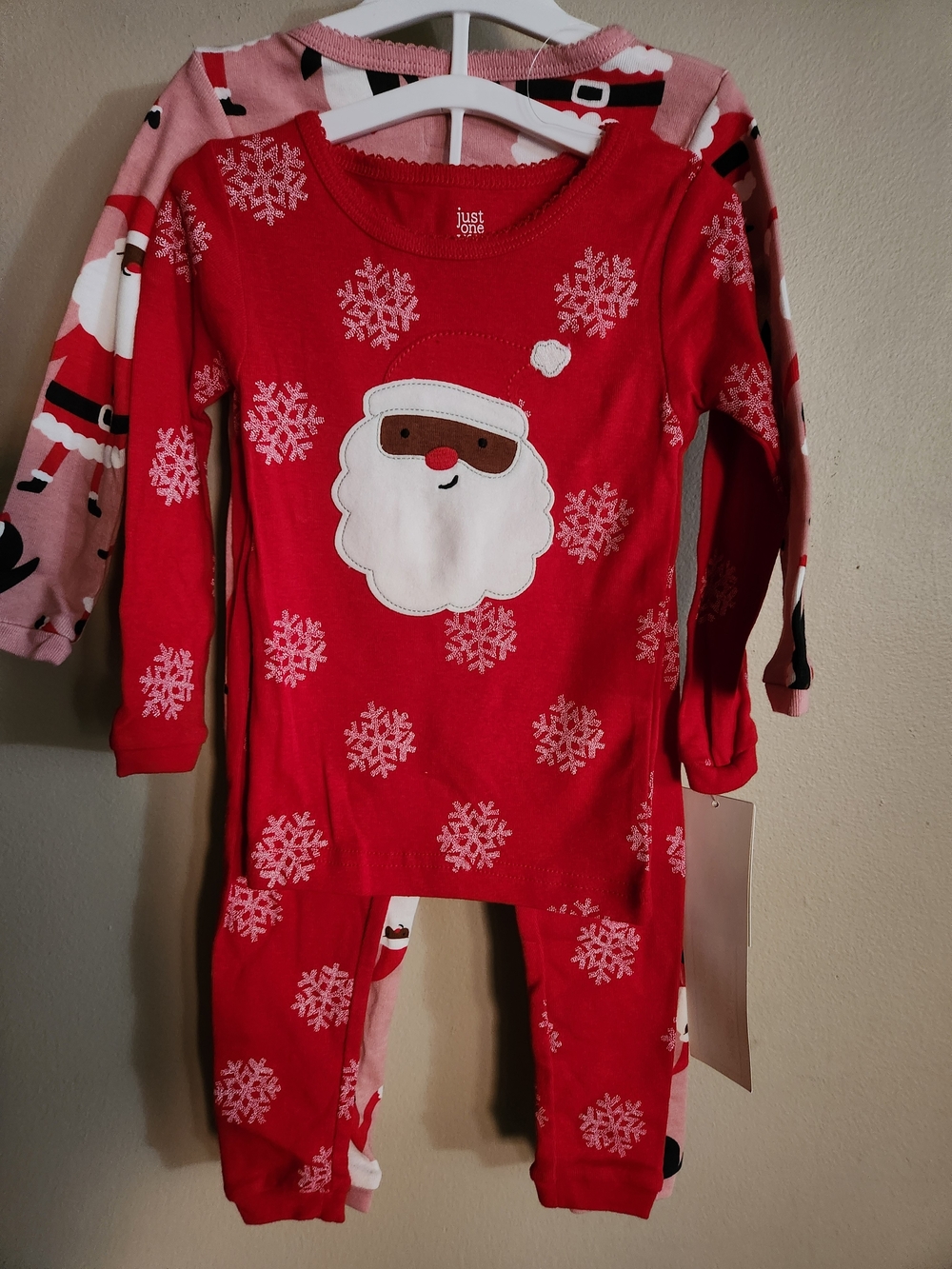 Carter's Red Santa Snowflake Kids Pajama Set For Girls Size 18M